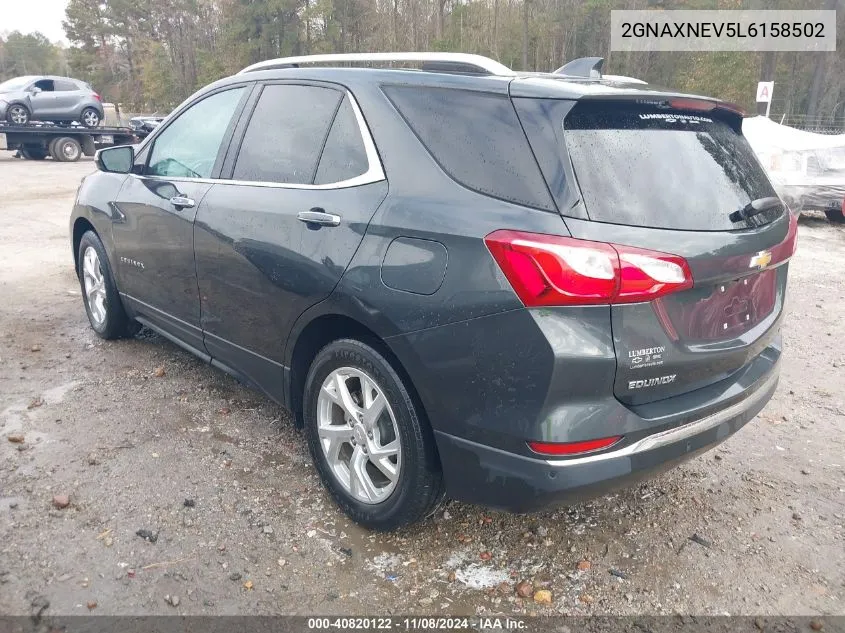 2020 Chevrolet Equinox Fwd Premier 1.5L Turbo VIN: 2GNAXNEV5L6158502 Lot: 40820122