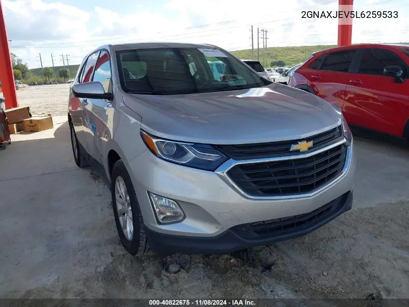 2020 Chevrolet Equinox Fwd 2Fl VIN: 2GNAXJEV5L6259533 Lot: 40822675