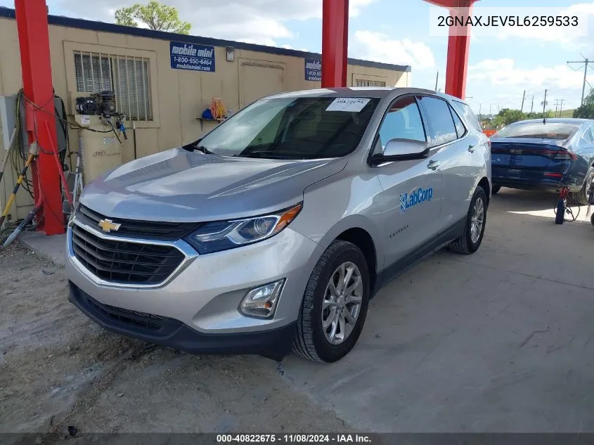 2020 Chevrolet Equinox Fwd 2Fl VIN: 2GNAXJEV5L6259533 Lot: 40822675