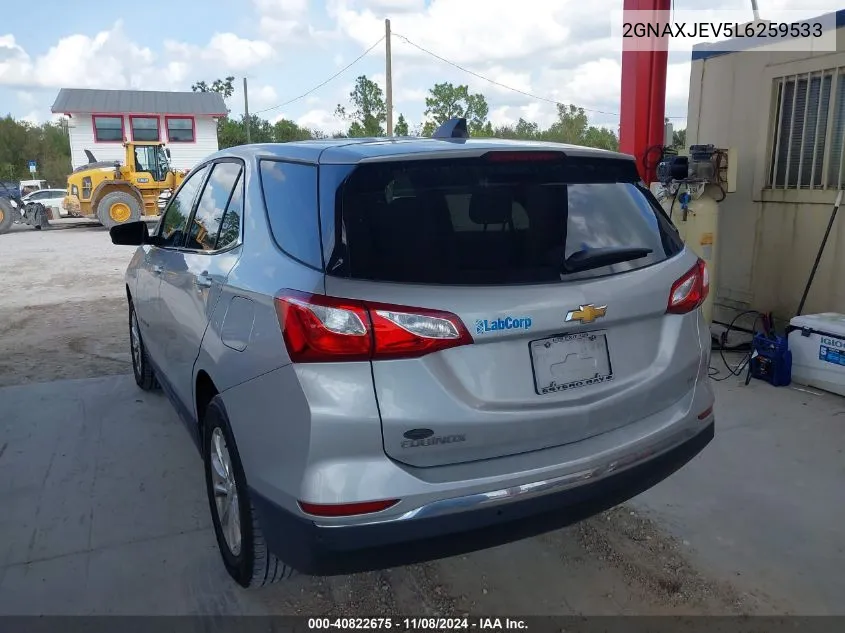 2020 Chevrolet Equinox Fwd 2Fl VIN: 2GNAXJEV5L6259533 Lot: 40822675