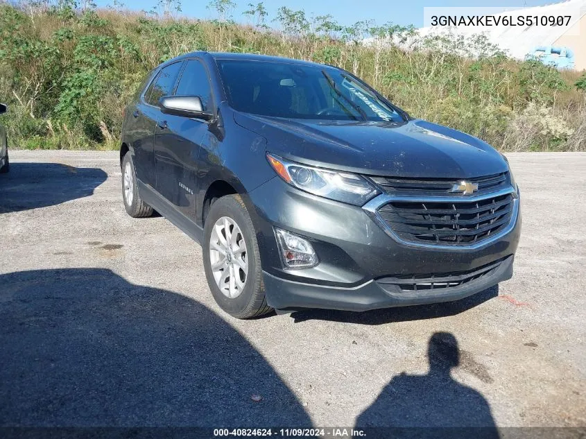 2020 Chevrolet Equinox Fwd Lt 1.5L Turbo VIN: 3GNAXKEV6LS510907 Lot: 40824624