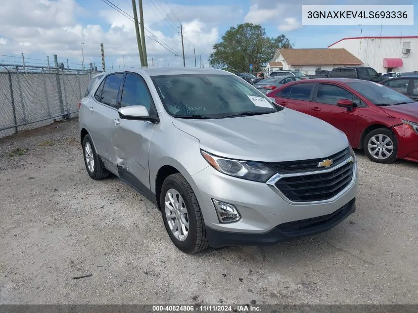 2020 Chevrolet Equinox Fwd Lt 1.5L Turbo VIN: 3GNAXKEV4LS693336 Lot: 40824806