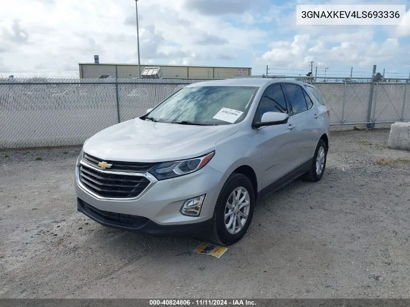 2020 Chevrolet Equinox Fwd Lt 1.5L Turbo VIN: 3GNAXKEV4LS693336 Lot: 40824806