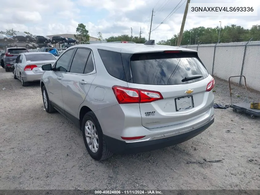 2020 Chevrolet Equinox Fwd Lt 1.5L Turbo VIN: 3GNAXKEV4LS693336 Lot: 40824806