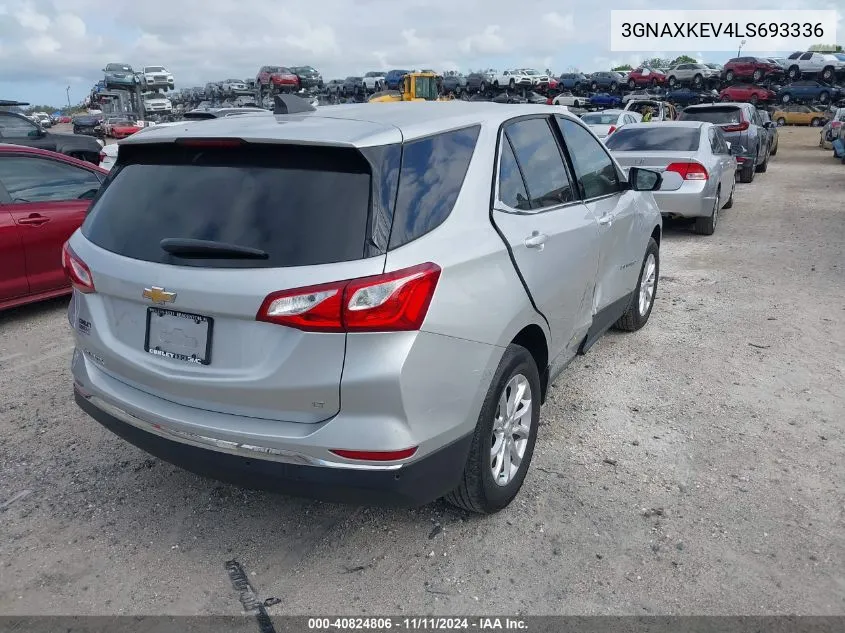 2020 Chevrolet Equinox Fwd Lt 1.5L Turbo VIN: 3GNAXKEV4LS693336 Lot: 40824806