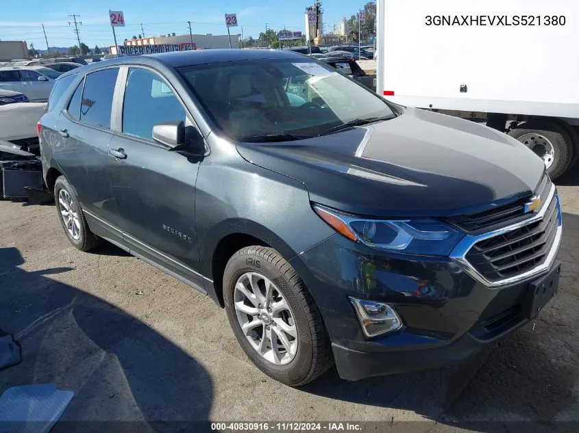 2020 Chevrolet Equinox Fwd Ls VIN: 3GNAXHEVXLS521380 Lot: 40830916