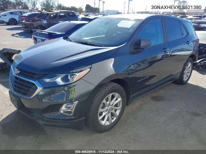 2020 Chevrolet Equinox Fwd Ls VIN: 3GNAXHEVXLS521380 Lot: 40830916