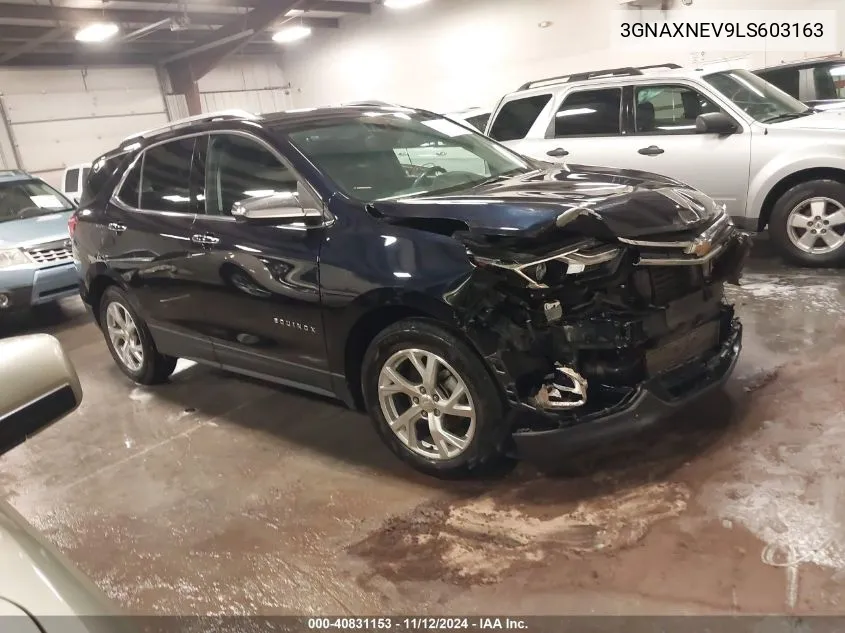 2020 Chevrolet Equinox Fwd Premier 1.5L Turbo VIN: 3GNAXNEV9LS603163 Lot: 40831153