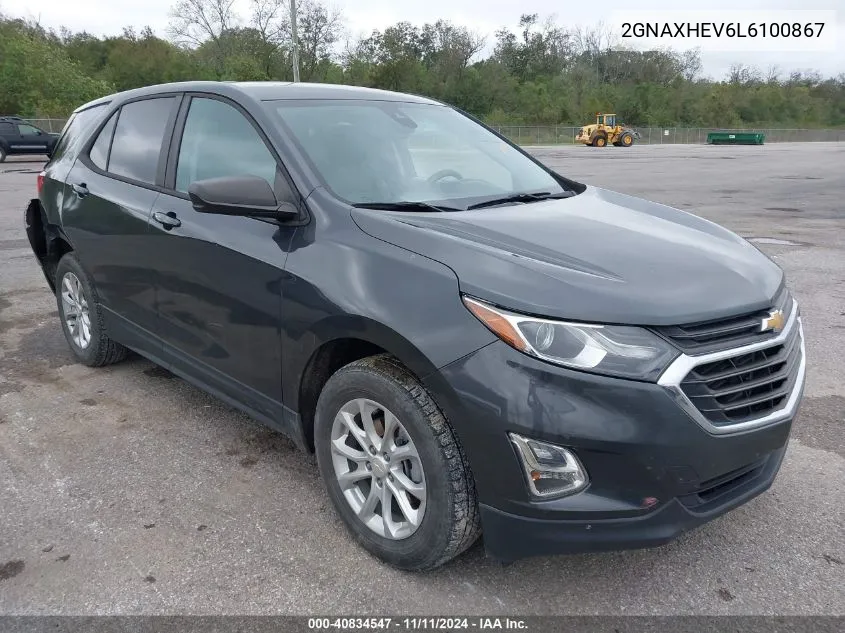 2020 Chevrolet Equinox Fwd Ls VIN: 2GNAXHEV6L6100867 Lot: 40834547