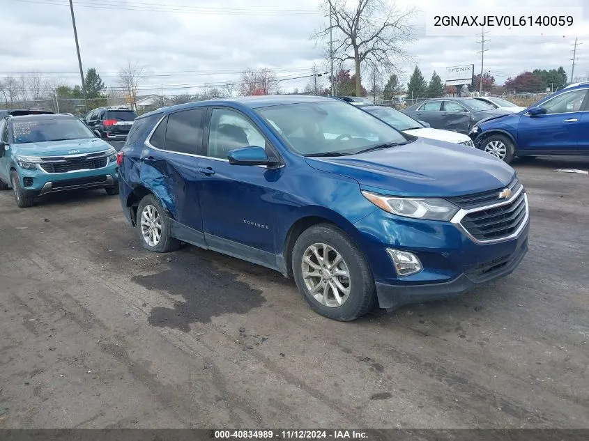 2020 Chevrolet Equinox Fwd 2Fl VIN: 2GNAXJEV0L6140059 Lot: 40834989