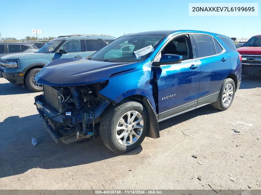 2020 Chevrolet Equinox Fwd Lt 1.5L Turbo VIN: 2GNAXKEV7L6199695 Lot: 40835748