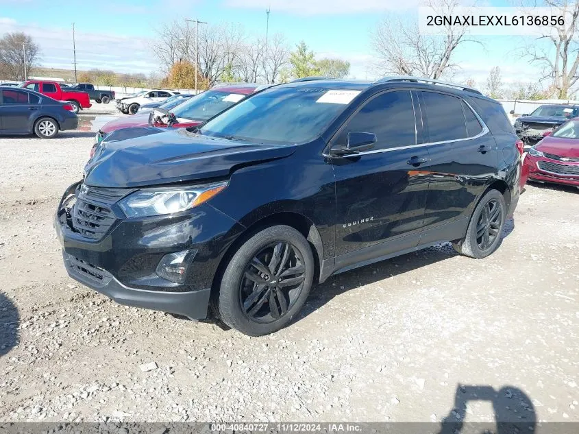 2020 Chevrolet Equinox Fwd Lt 2.0L Turbo VIN: 2GNAXLEXXL6136856 Lot: 40840727