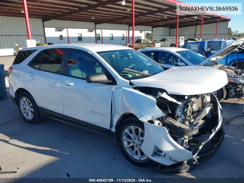 2020 Chevrolet Equinox Fwd Ls VIN: 3GNAXHEV9LS669536 Lot: 40842199