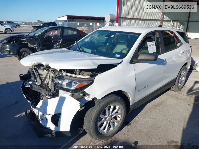 2020 Chevrolet Equinox Fwd Ls VIN: 3GNAXHEV9LS669536 Lot: 40842199