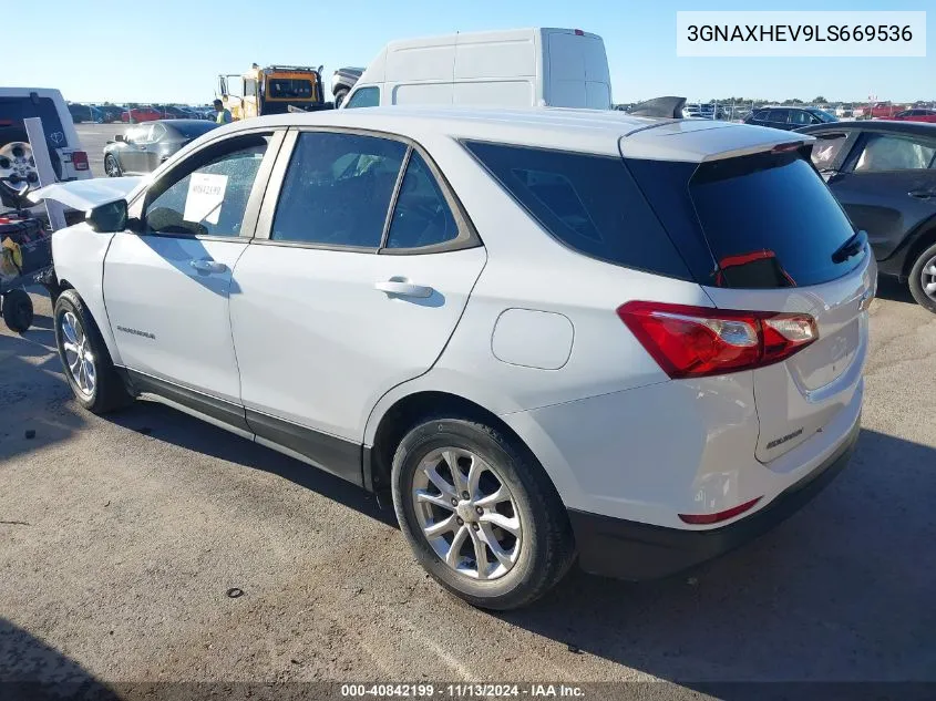 2020 Chevrolet Equinox Fwd Ls VIN: 3GNAXHEV9LS669536 Lot: 40842199