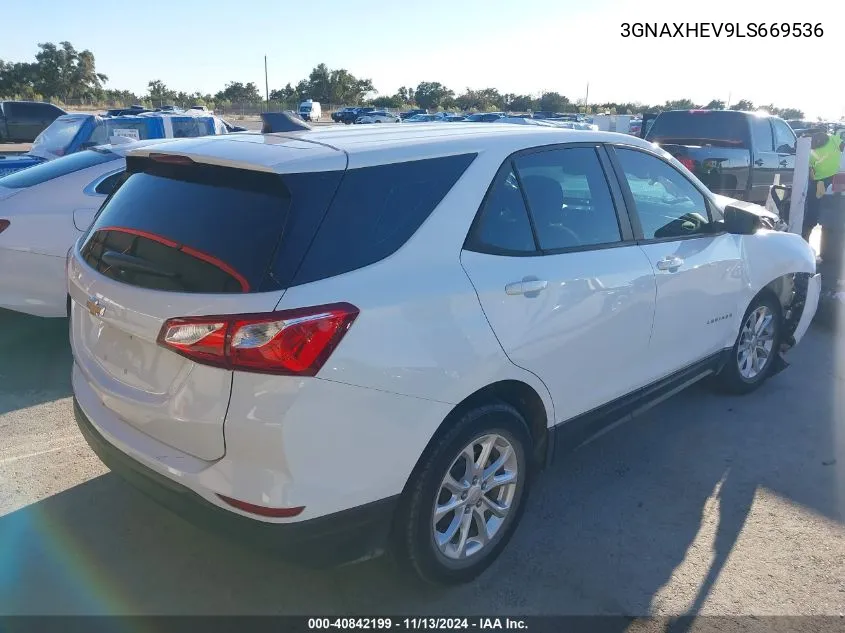 2020 Chevrolet Equinox Fwd Ls VIN: 3GNAXHEV9LS669536 Lot: 40842199