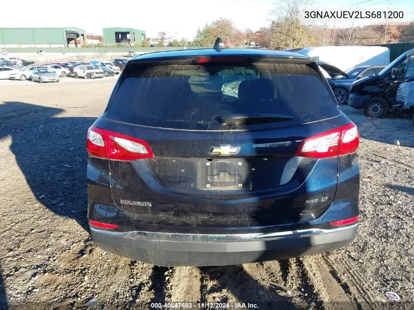 2020 Chevrolet Equinox Awd Lt 1.5L Turbo VIN: 3GNAXUEV2LS681200 Lot: 40847683