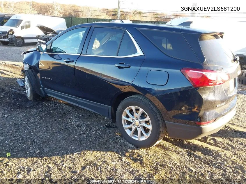 2020 Chevrolet Equinox Awd Lt 1.5L Turbo VIN: 3GNAXUEV2LS681200 Lot: 40847683