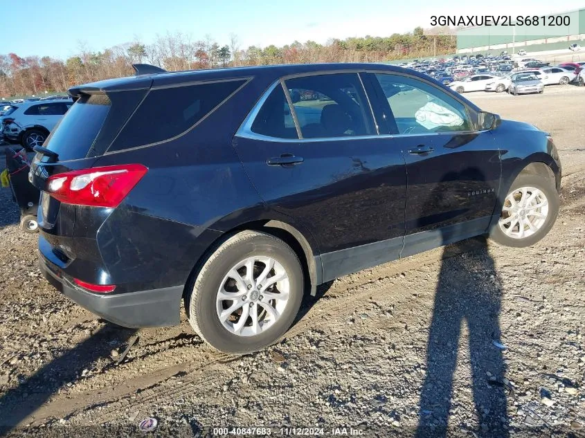 2020 Chevrolet Equinox Awd Lt 1.5L Turbo VIN: 3GNAXUEV2LS681200 Lot: 40847683