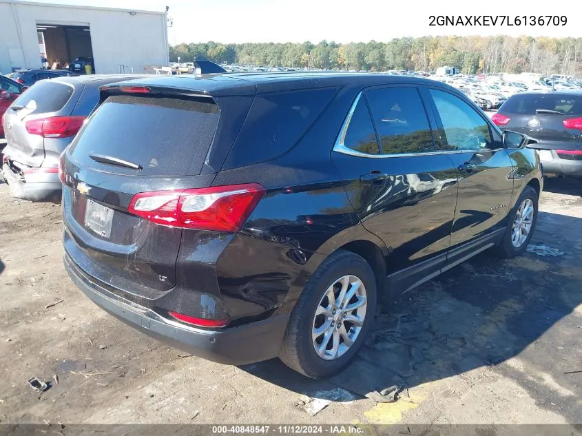 2020 Chevrolet Equinox Fwd Lt 1.5L Turbo VIN: 2GNAXKEV7L6136709 Lot: 40848547