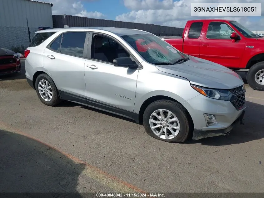 2020 Chevrolet Equinox Fwd Ls VIN: 3GNAXHEV5LS618051 Lot: 40848942