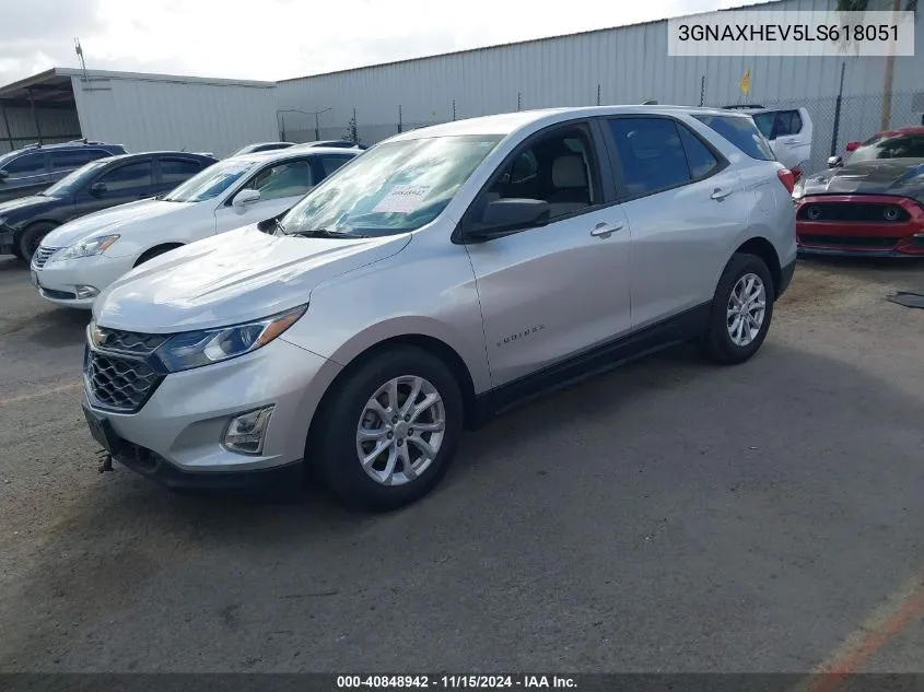 2020 Chevrolet Equinox Fwd Ls VIN: 3GNAXHEV5LS618051 Lot: 40848942