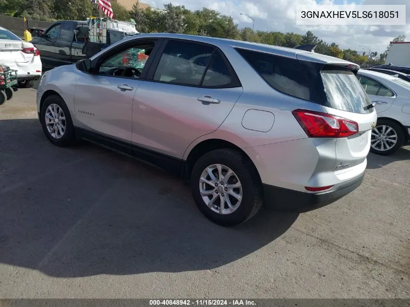 2020 Chevrolet Equinox Fwd Ls VIN: 3GNAXHEV5LS618051 Lot: 40848942