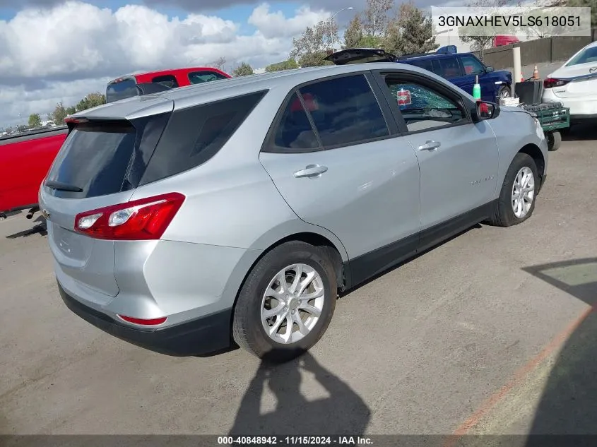 2020 Chevrolet Equinox Fwd Ls VIN: 3GNAXHEV5LS618051 Lot: 40848942