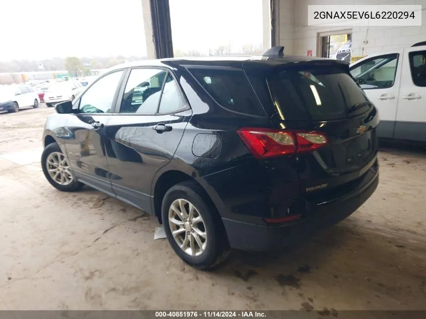 2020 Chevrolet Equinox Awd 1Fl VIN: 2GNAX5EV6L6220294 Lot: 40851976