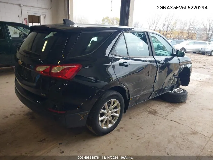 2020 Chevrolet Equinox Awd 1Fl VIN: 2GNAX5EV6L6220294 Lot: 40851976