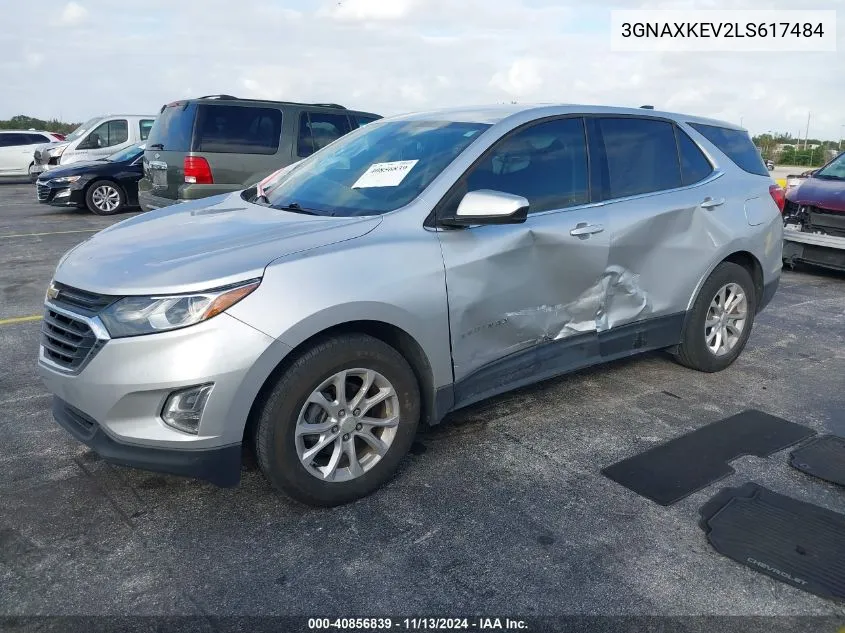 2020 Chevrolet Equinox Fwd Lt 1.5L Turbo VIN: 3GNAXKEV2LS617484 Lot: 40856839