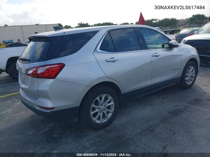 2020 Chevrolet Equinox Fwd Lt 1.5L Turbo VIN: 3GNAXKEV2LS617484 Lot: 40856839