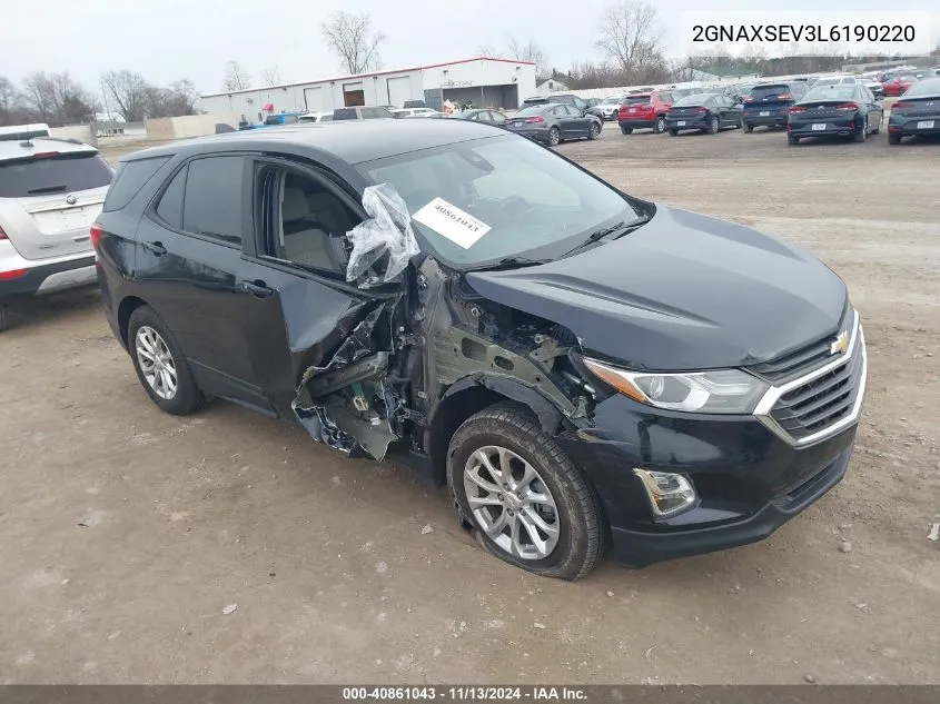 2020 Chevrolet Equinox Awd Ls VIN: 2GNAXSEV3L6190220 Lot: 40861043