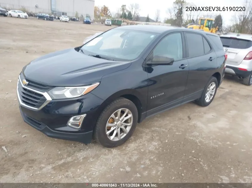 2020 Chevrolet Equinox Awd Ls VIN: 2GNAXSEV3L6190220 Lot: 40861043