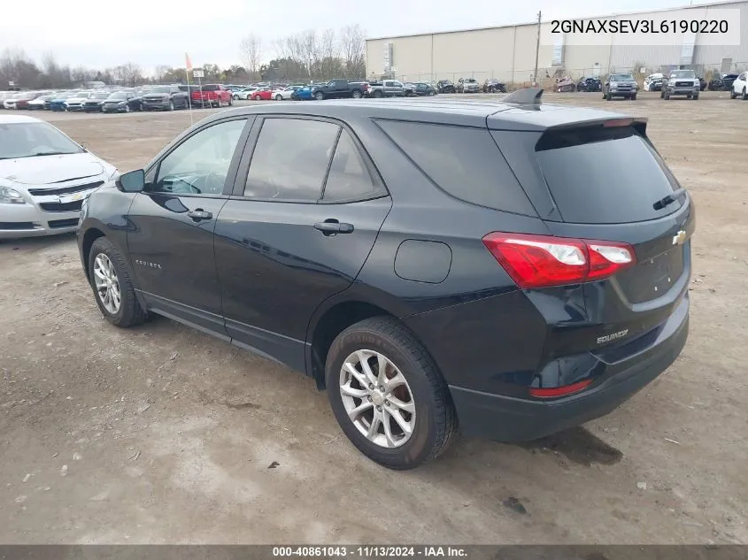 2020 Chevrolet Equinox Awd Ls VIN: 2GNAXSEV3L6190220 Lot: 40861043