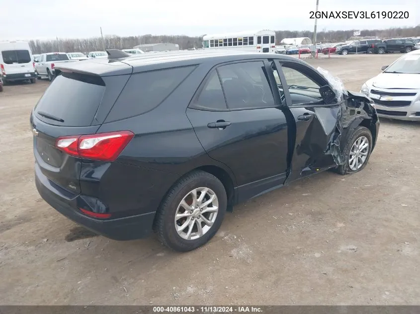 2020 Chevrolet Equinox Awd Ls VIN: 2GNAXSEV3L6190220 Lot: 40861043