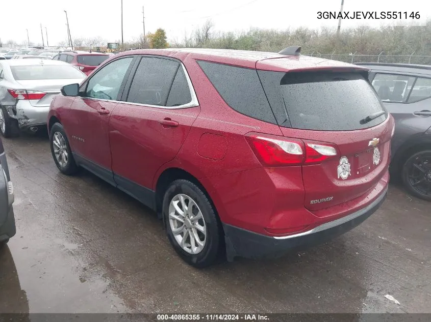 2020 Chevrolet Equinox Fwd 2Fl VIN: 3GNAXJEVXLS551146 Lot: 40865355