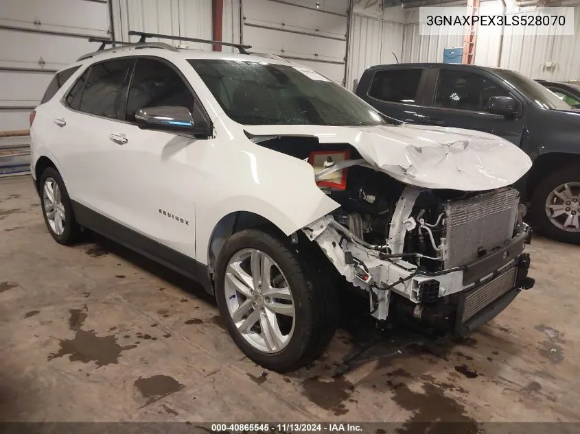 2020 Chevrolet Equinox Fwd Premier 2.0L Turbo VIN: 3GNAXPEX3LS528070 Lot: 40865545