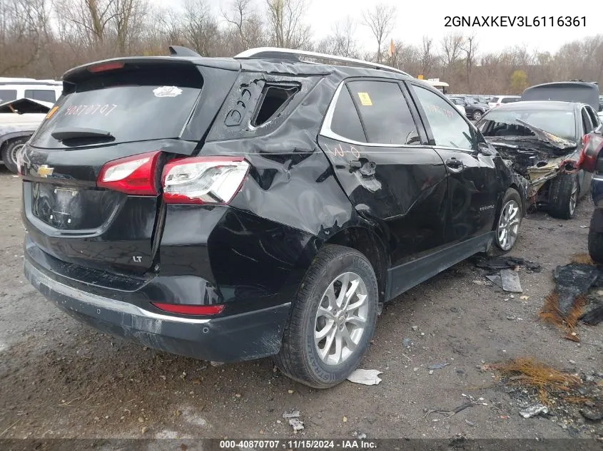 2020 Chevrolet Equinox Fwd Lt 1.5L Turbo VIN: 2GNAXKEV3L6116361 Lot: 40870707