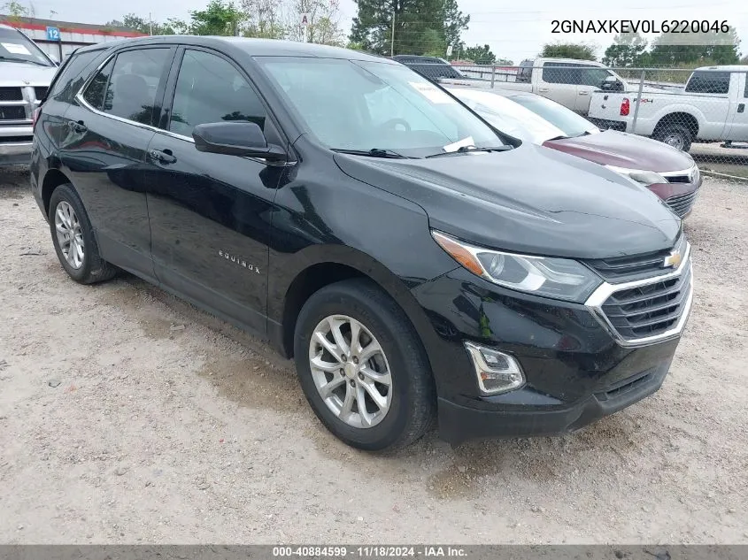 2020 Chevrolet Equinox Fwd Lt 1.5L Turbo VIN: 2GNAXKEV0L6220046 Lot: 40884599