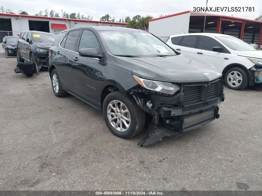 2020 Chevrolet Equinox Fwd 2Fl VIN: 3GNAXJEV7LS521781 Lot: 40893956