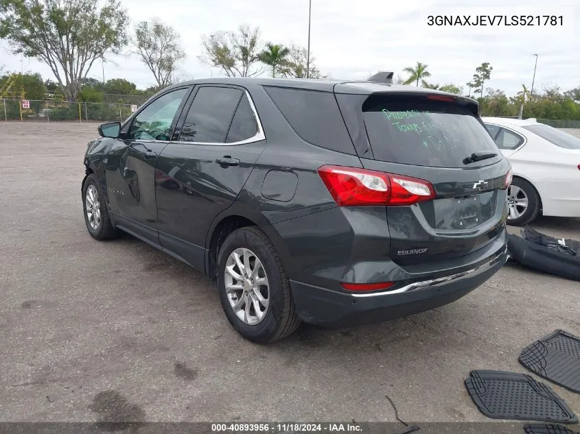 2020 Chevrolet Equinox Fwd 2Fl VIN: 3GNAXJEV7LS521781 Lot: 40893956