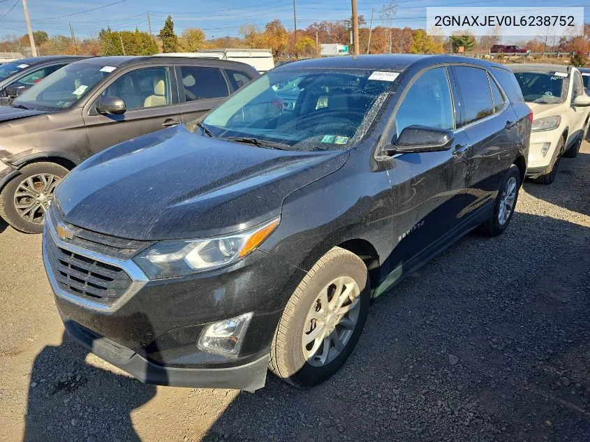 2020 Chevrolet Equinox Lt VIN: 2GNAXJEV0L6238752 Lot: 40896201