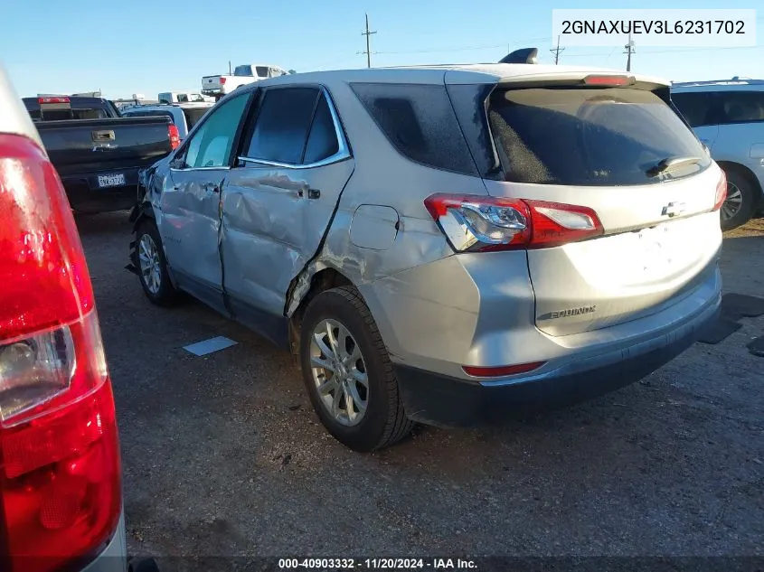 2020 Chevrolet Equinox Awd Lt 1.5L Turbo VIN: 2GNAXUEV3L6231702 Lot: 40903332