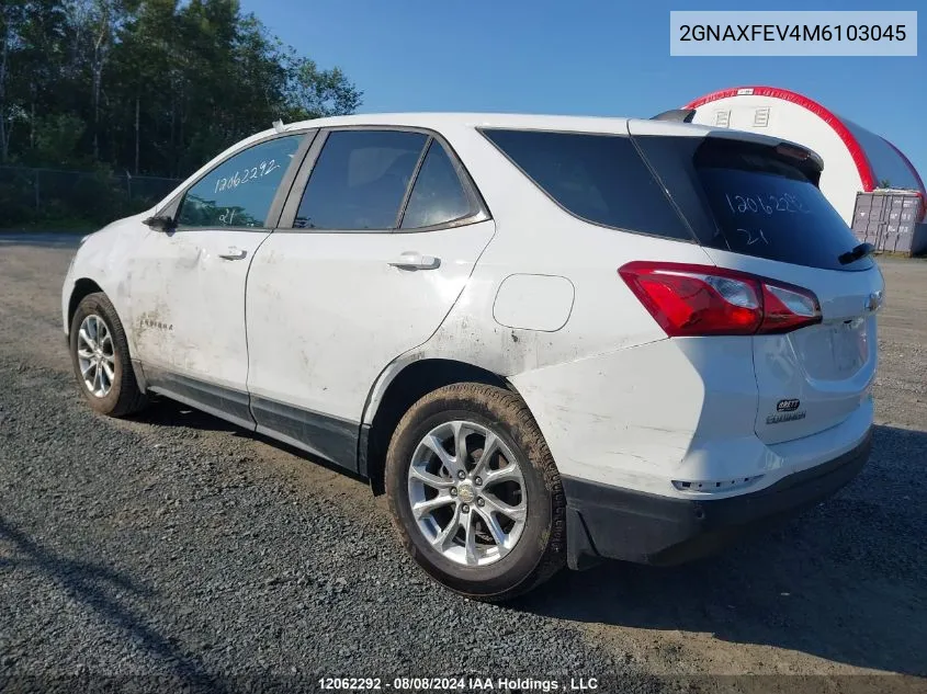 2021 Chevrolet Equinox VIN: 2GNAXFEV4M6103045 Lot: 12062292