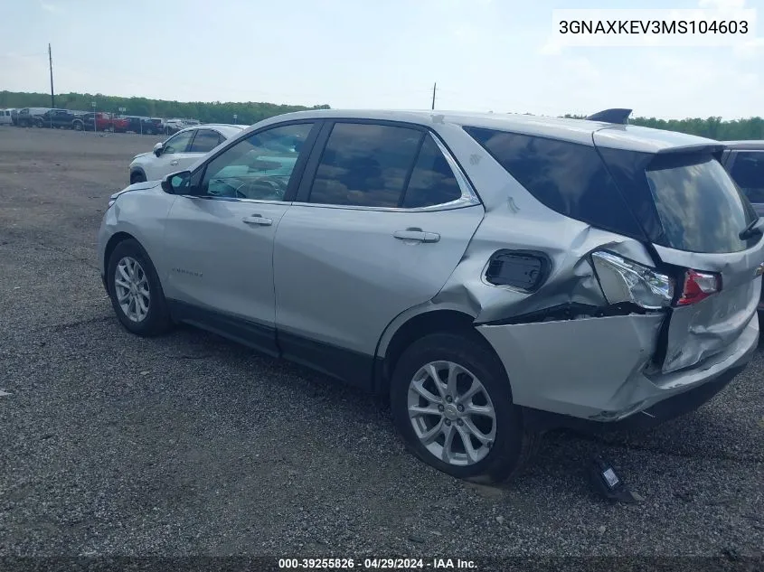 3GNAXKEV3MS104603 2021 Chevrolet Equinox Fwd Lt