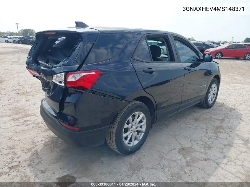 2021 Chevrolet Equinox Fwd Ls VIN: 3GNAXHEV4MS148371 Lot: 39308611