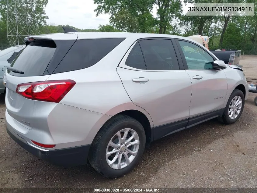 2021 Chevrolet Equinox Awd Lt VIN: 3GNAXUEV8MS134918 Lot: 39383928