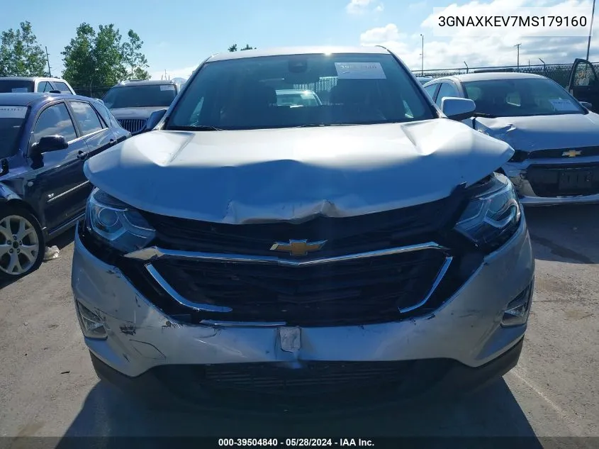 3GNAXKEV7MS179160 2021 Chevrolet Equinox Fwd Lt