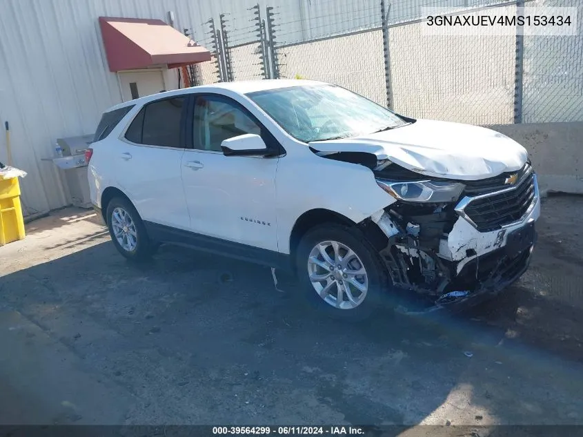 2021 Chevrolet Equinox Awd Lt VIN: 3GNAXUEV4MS153434 Lot: 39564299